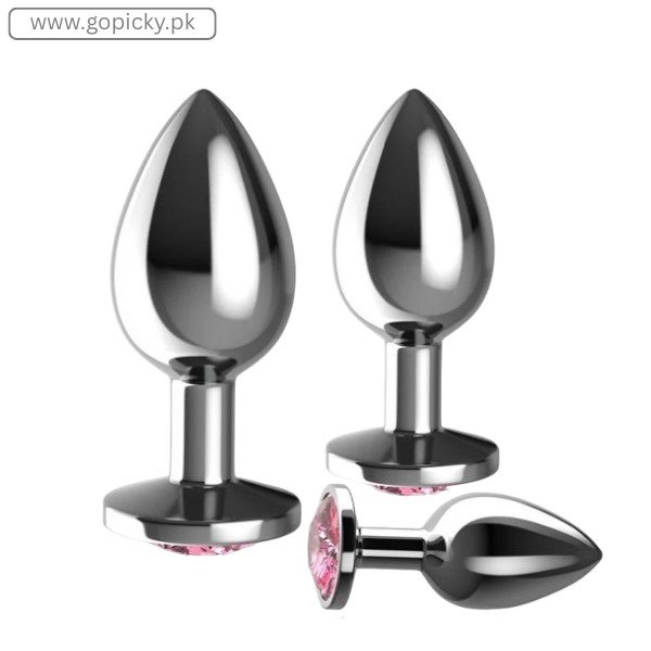 3 Pcs Set Luxury Metal Butt Plug Toys in Pakistan