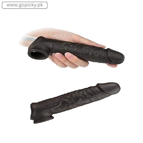 Black Silicone Uncut Cock Penis Condom In Pakistan