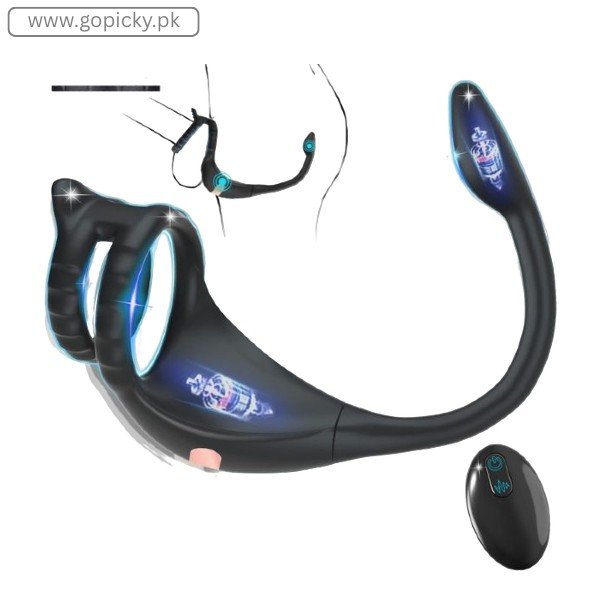 3 IN 1 Male Sex Toy Anal Plug Vibrating Cock Ring in Pakistan