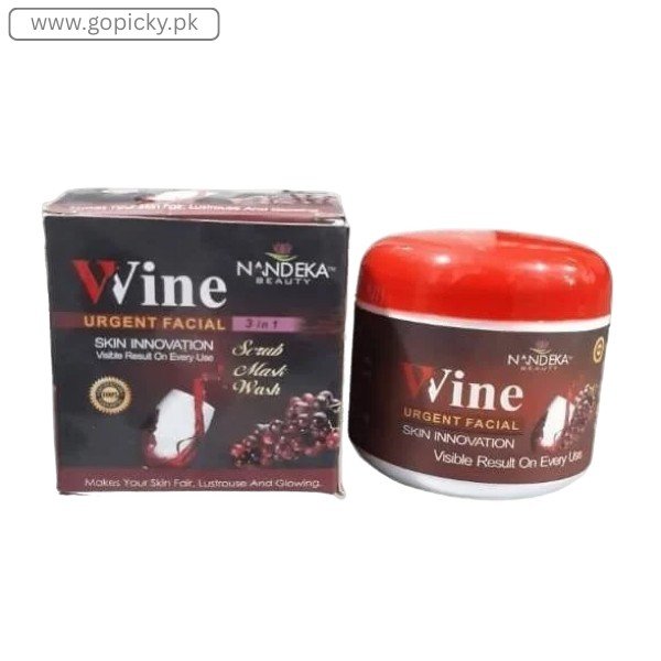 Urgent Facial 3-in-1 Wine Nandeka Beauty Mask Scrub Wash Price In Pakistan